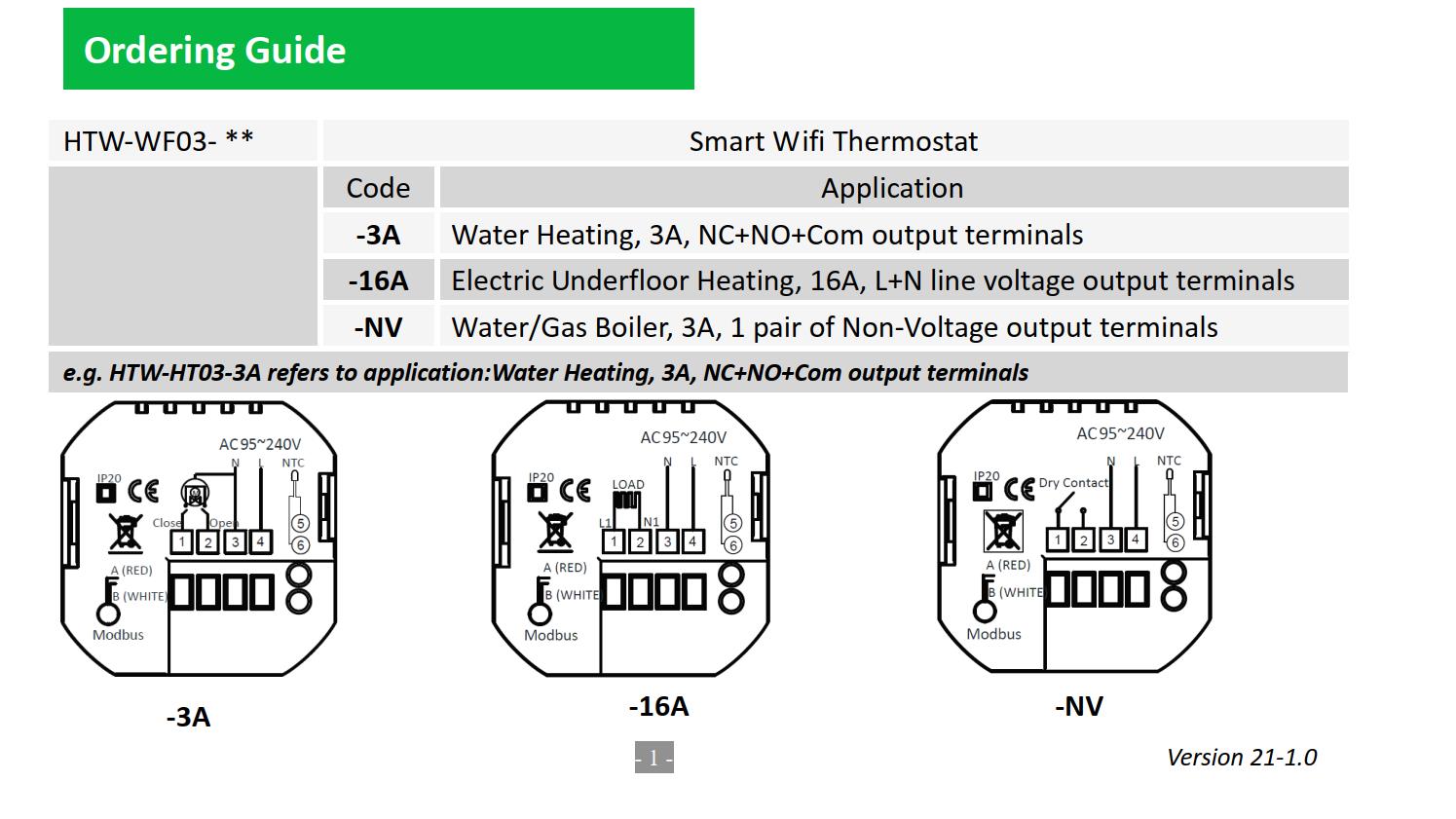 WF03 Heating Thermostat Wifi1