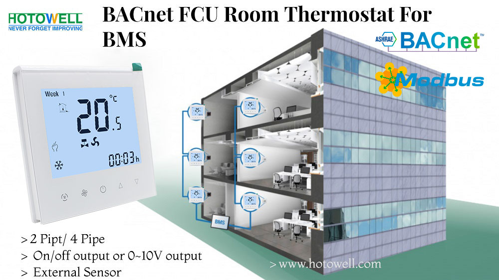 Digital FCU room thermostat with bacnet communication