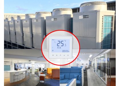 ¿Qué tipo de termostato puede combinar con VAV, DX FCU y FCU de agua enfriada?